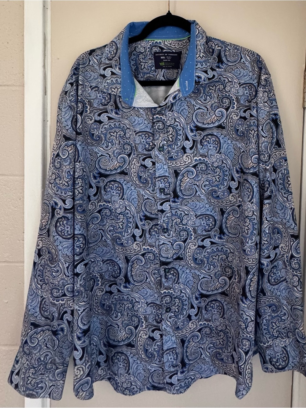 Society Of Threads Blue Paisley Lightweight Shirt Jacket
